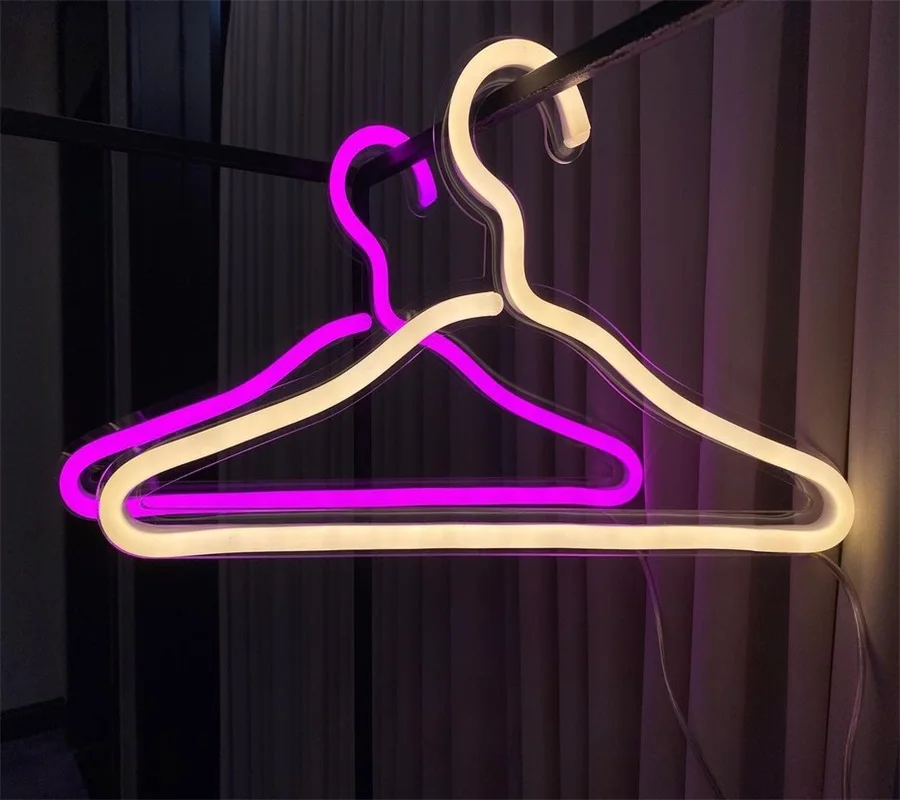 SRY SIGN Custom Clothe Neon Hangers Coat Rack New-style for Celebrity Cloth Shop Window Display