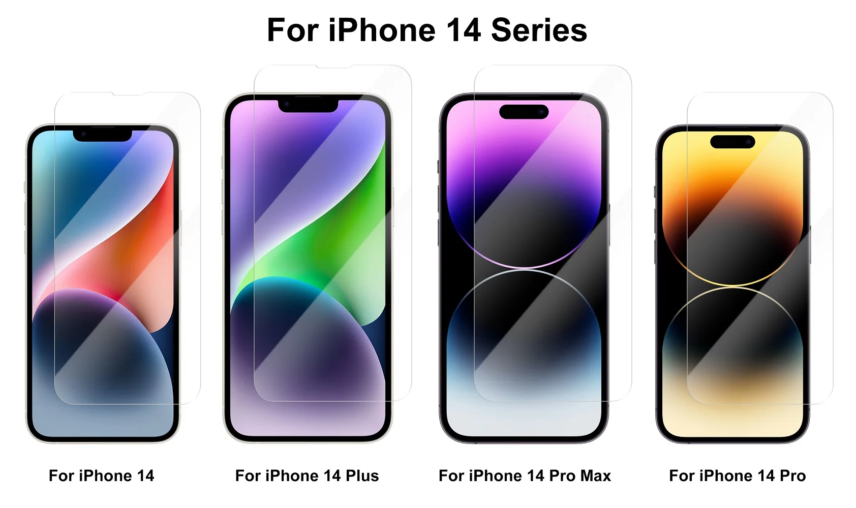 For iPhone 14 14 Pro 14 Pro max Tempered Glass Screen Protector 9H 2.5D 0.33mm Transparent Bubble Free Screen Protector Film