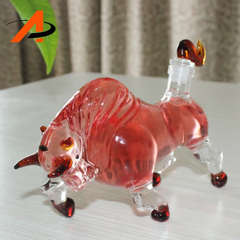 High Borosilicate Animal Shape Glass Wine Bottle Manufacturer