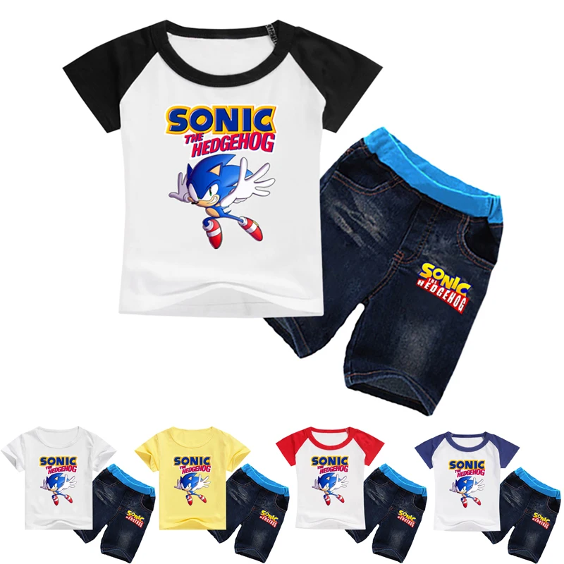 Kids Boy Clothes Boys Cartoon Outfits Baby Girls Summer Tees Suits 2-12 Years Children Clothing T-shirt + Shorts Sets