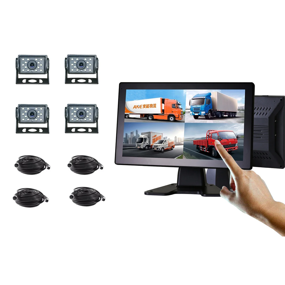 Car Camera 360 Surround View Systems 10.1 inch Split Screen Vehicle Reverse Monitor 720P Audio Camera Video Recorder