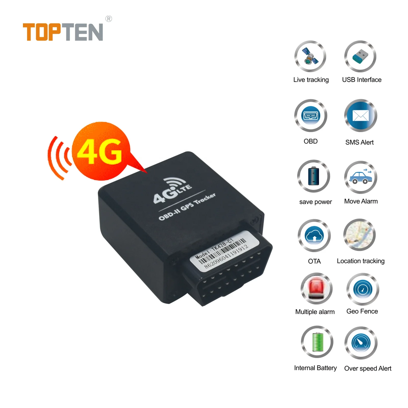 Fleet Management Vehicle OBD2 Tracking Locator Accurate GPS Device OBD GPS Tracker for Rental Cars(TN)