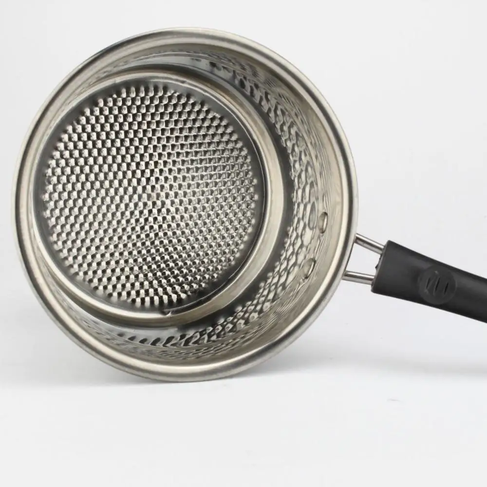 Stainless steel Korean single-handle right-angle pan milk boiler