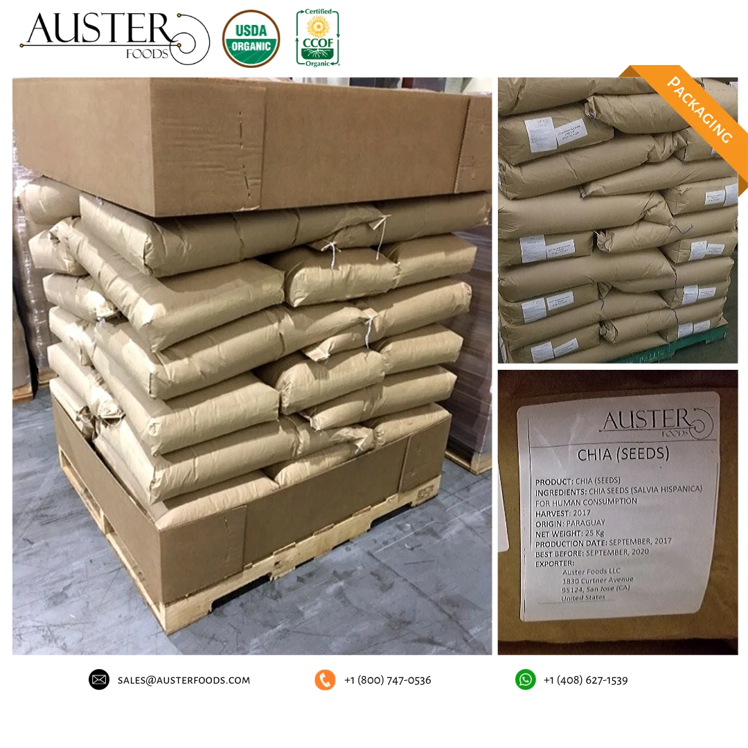 White Chia Seeds Chia Seeds - Salvia Hispanica L. - Natural - Stock in The USA. Pallet Orders