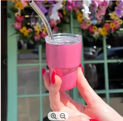 MAX APPAREL Metal Mini 2OZ Shot Glass Tumbler With Straw Lid