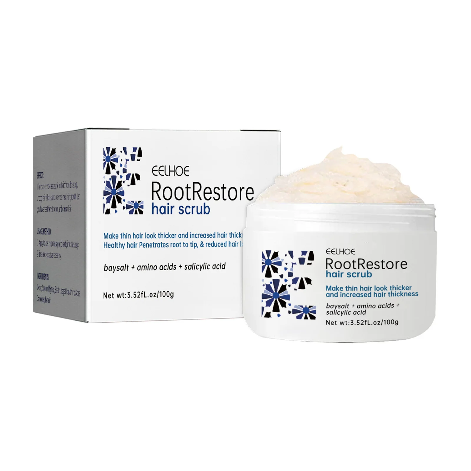 Hair Scrub Cream Cleanses Scalp, Cuticles, Relieves Itch, Moisturizes, Firms, and Prevents Hair Loss