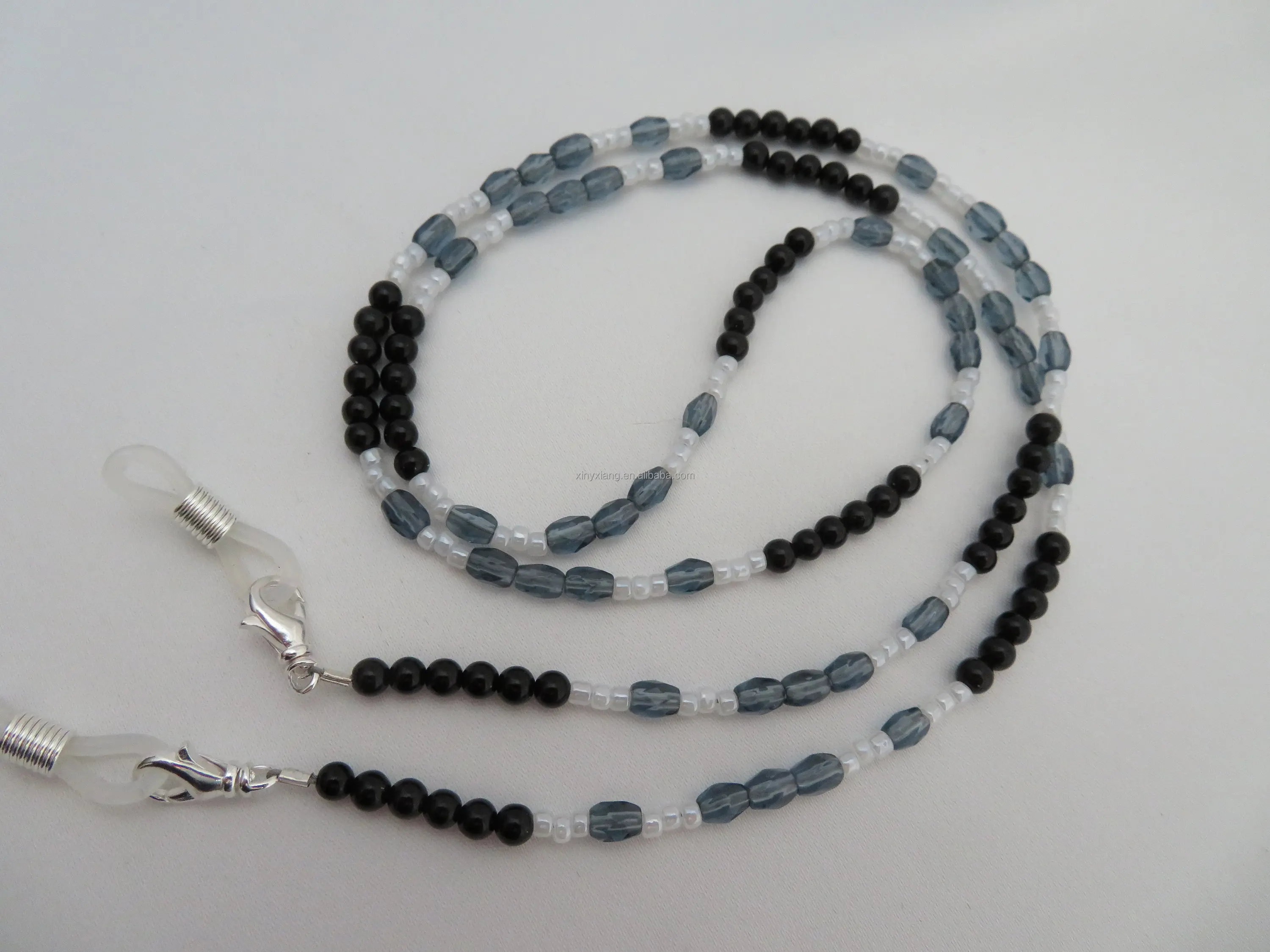 Factory Wholesale Beaded Lanyard for ID Badge or Eyeglasses, Multi Color Czech Glass Bead Lanyard Eyeglass ID & Badge Holder