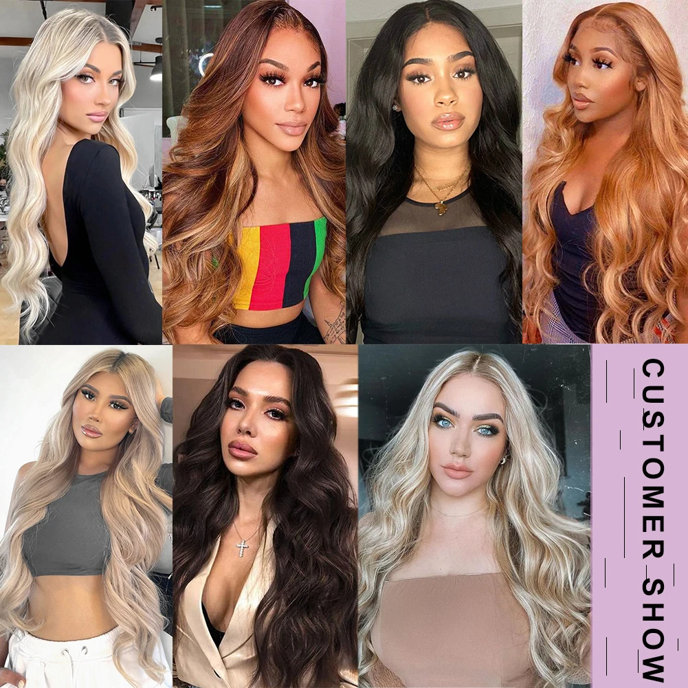 26 Inch Long Synthetic Body Wave Hair Bundles Ombre Blonde Hair Weaving Loose Deep Hair Extension