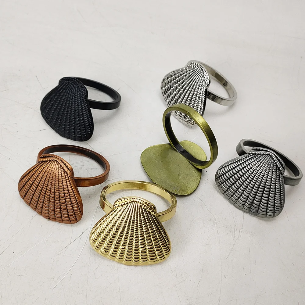 bulk sea shell napkin rings plated with gold or silver