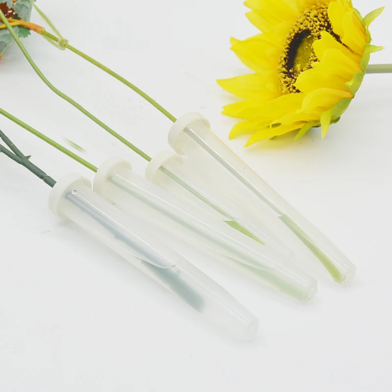 INUNION Factory Wholesale Plastic Clear 8cm  Fresh Picks Flower Water Tubes Vase Floral Water Vials For Flower Arrangements