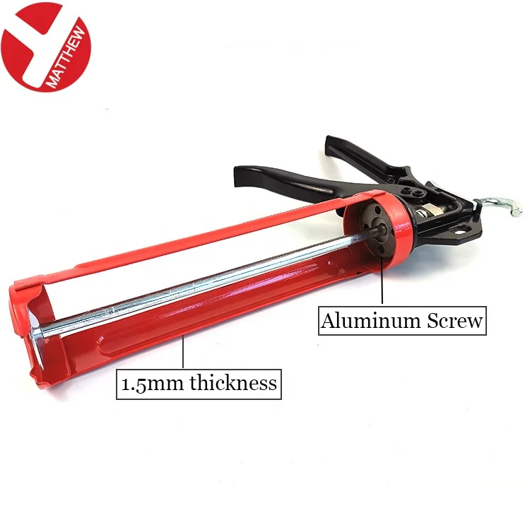 Heavy Duty Hand Tool Drip Free Revolving Barrel manual  Caulking Gun with Silicone Clear Smooth Pin