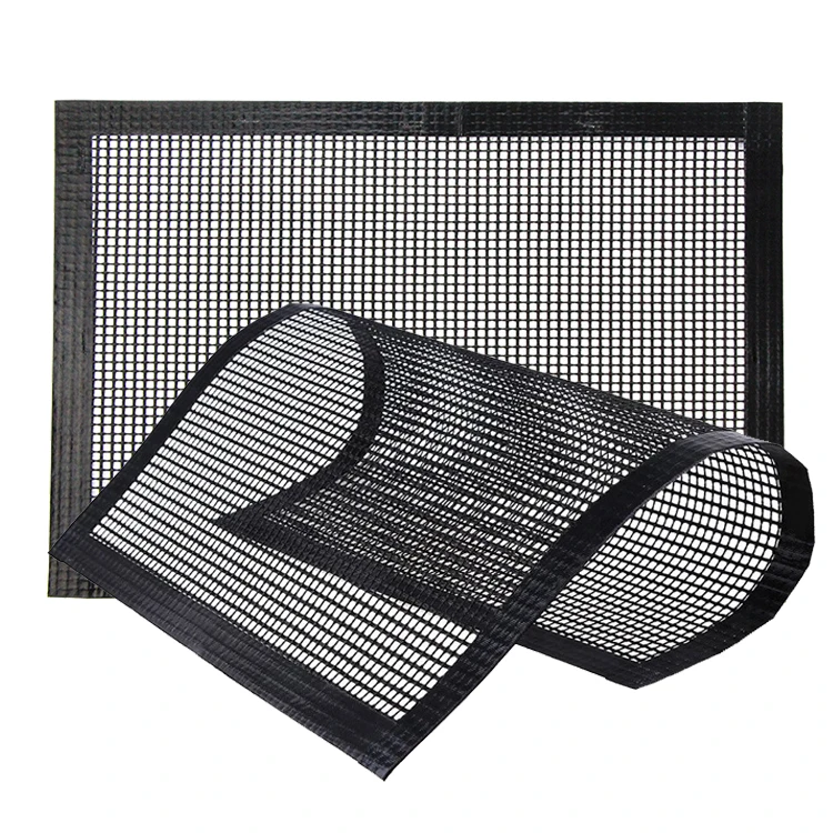 customized size wholesale 33*40cm without edge grill mesh mat air flow bbq mesh mat ptfe Grilling Net Mat