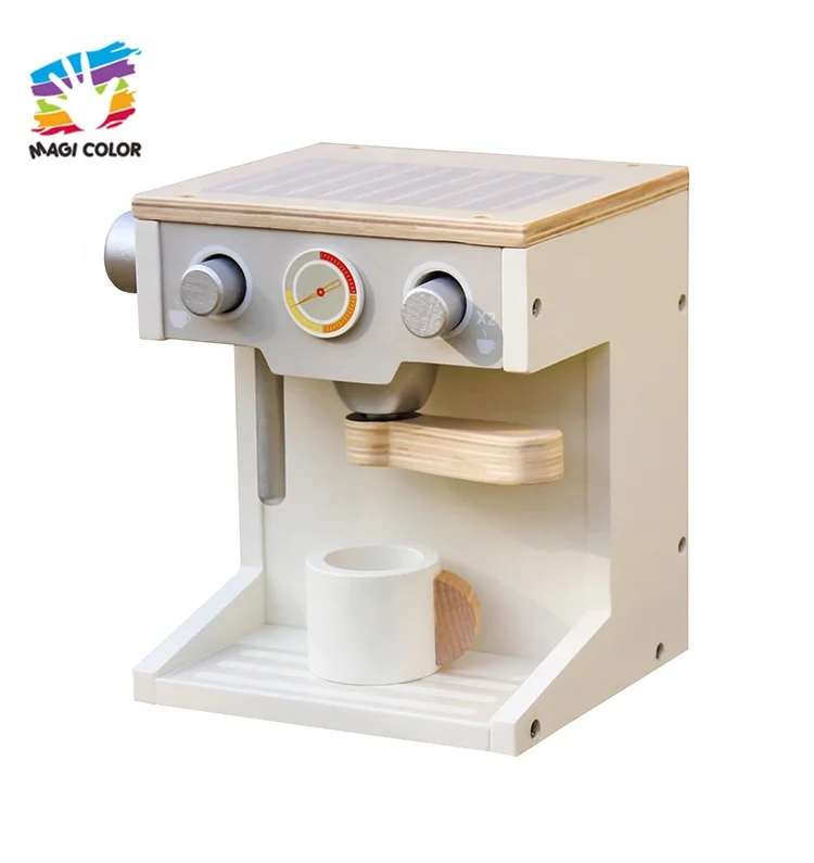 Customize kids wooden toy coffee maker for kitchen pretend play W10D134