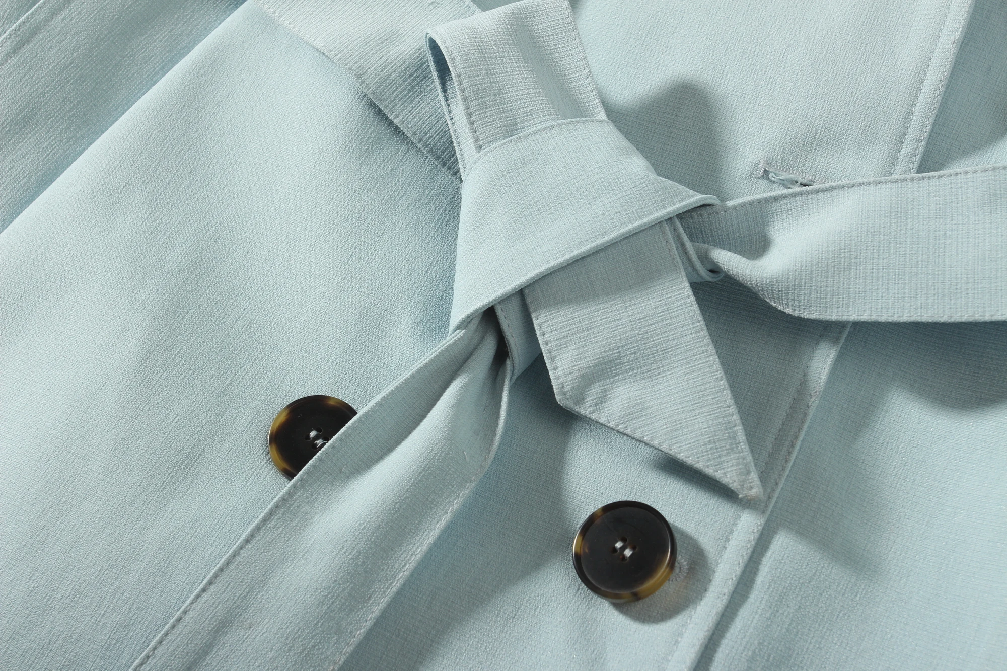 Top Quality Top Quality High quality  ladies blue back yoke waistband belt jacket trench coat could custom could custom