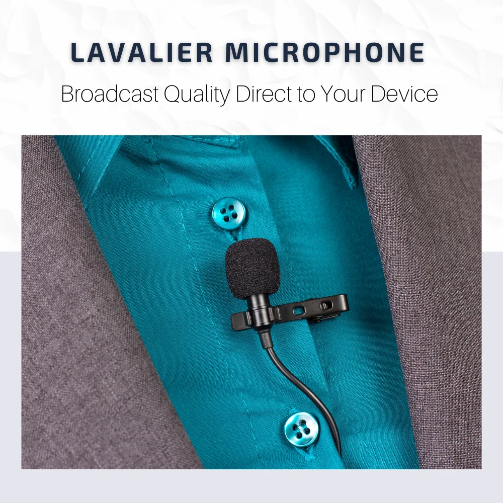 Panvotech Professional Omnidirectional Streaming Wired Camera Recording Lapel Mic Microphone For Phone