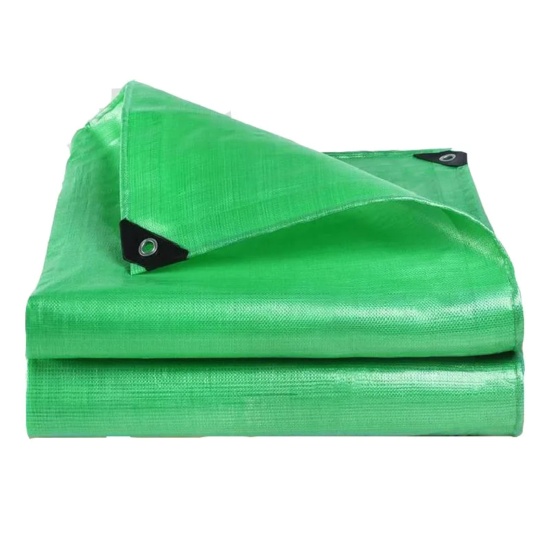 Heavy Duty PE Tarpaulin Custom Printed High Strength Outdoor Fabric with Unique Design UV Resistant Green