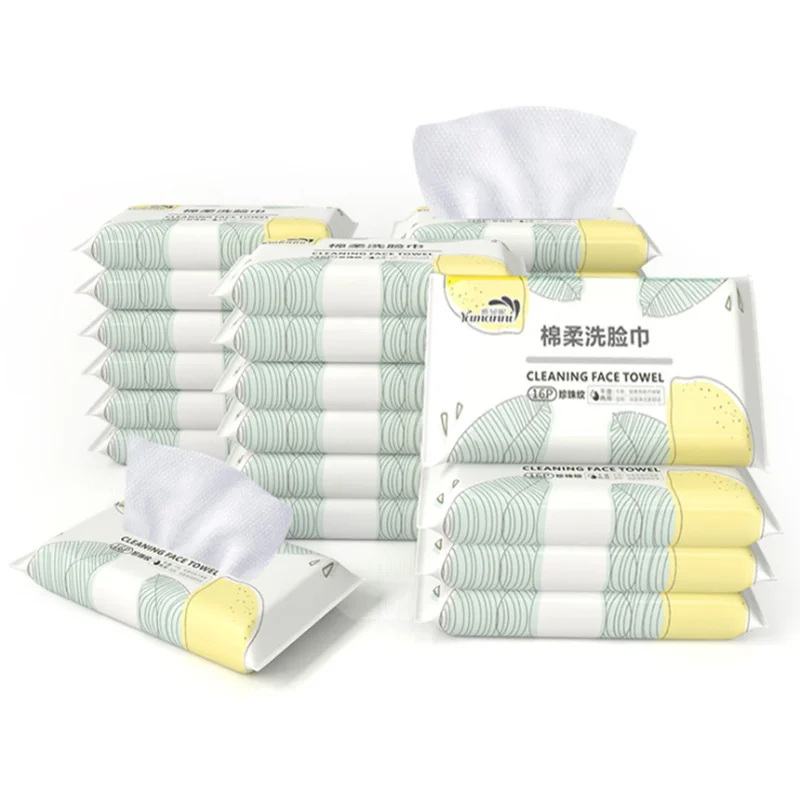 Face Clean Towels Disposable Biodegradable Facial Wash Cloth for Sensitive Skin Deeply Cleansing Disposable Face Towel Cotton