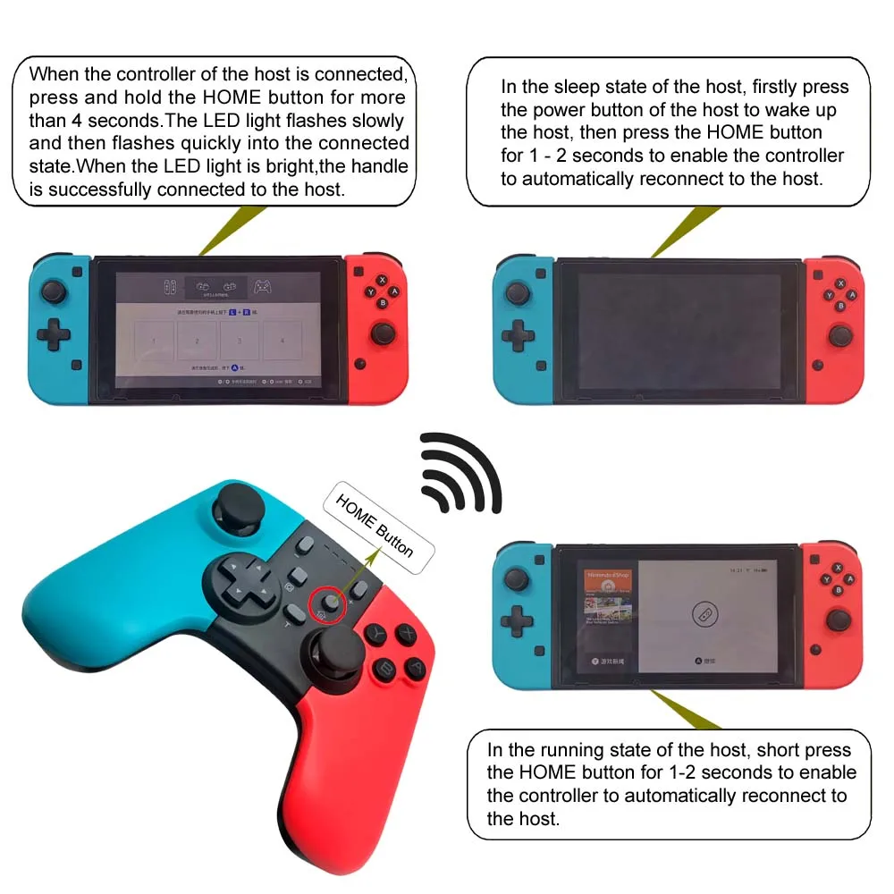 Hot Private model Wireless Controller Joystick Turbo Vibration 6-Axis Gamepad For Nintendo Switch / Oled PC Gaming Accessories