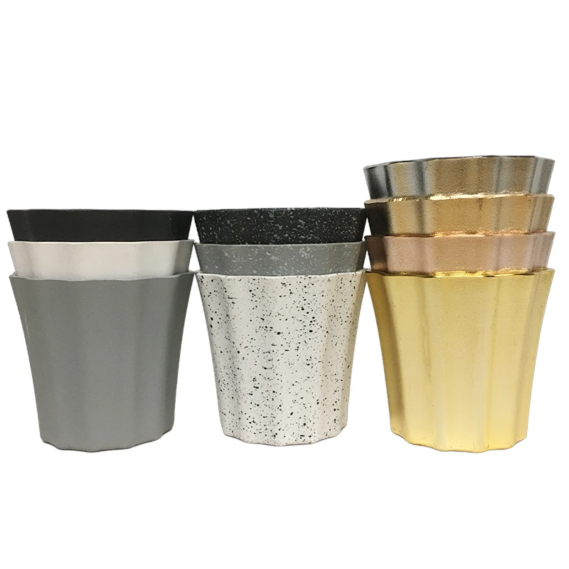 Luxury Wholesale Factory Ceramic Hotel Restaurant Polygonal Gear Orchid Pots Plant Decorative Pots