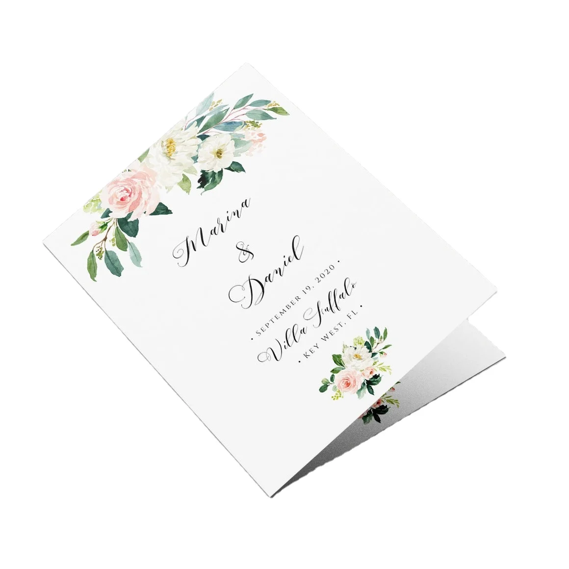 
custom printing paper card wedding folded booklet 