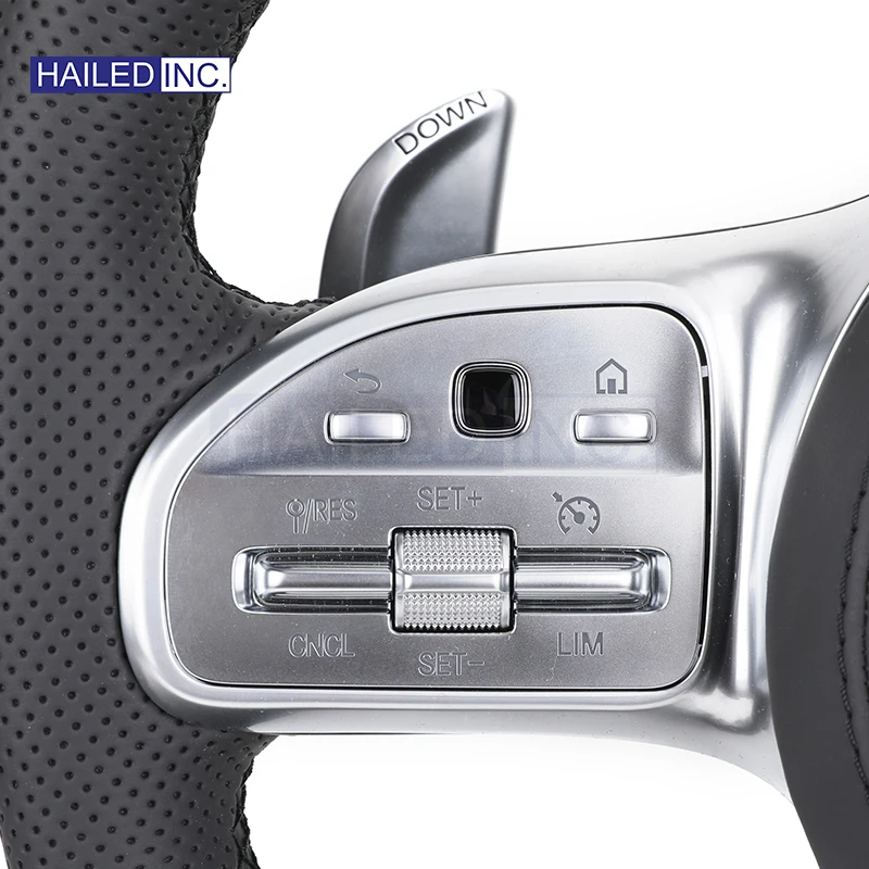 HAILED Upgrade Half Leather Carbon Fiber Steering Wheel for Mercedes Benz G Wagon W463 G63 W204 W205 W211 W212 W213 GLA X156 GLC