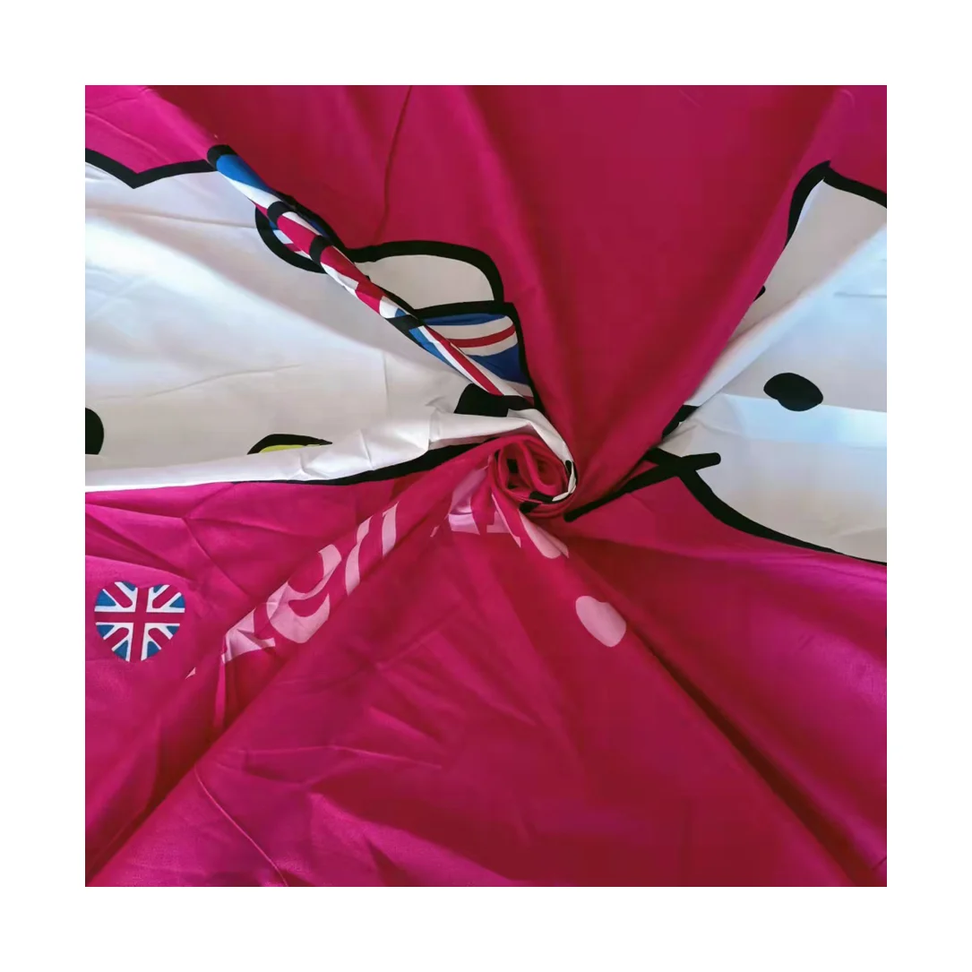 high qualities spandex Girlish pink hello kitty upholstery  printed 100 polyester fabric