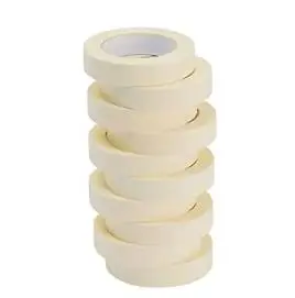 Printed Masking Tape 10 Pack General Purpose Beige White Color 1 inch x 55 Yards x 10 Rolls  for Painting Home, Office