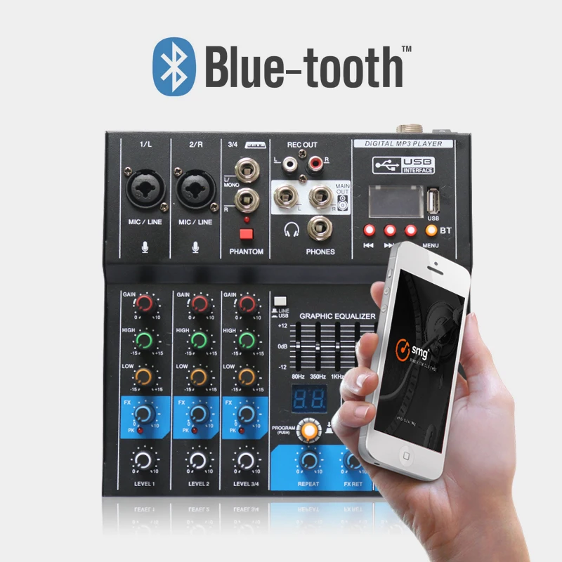 High Quality 4 Channel Professional Powered Digital Mixer Audio