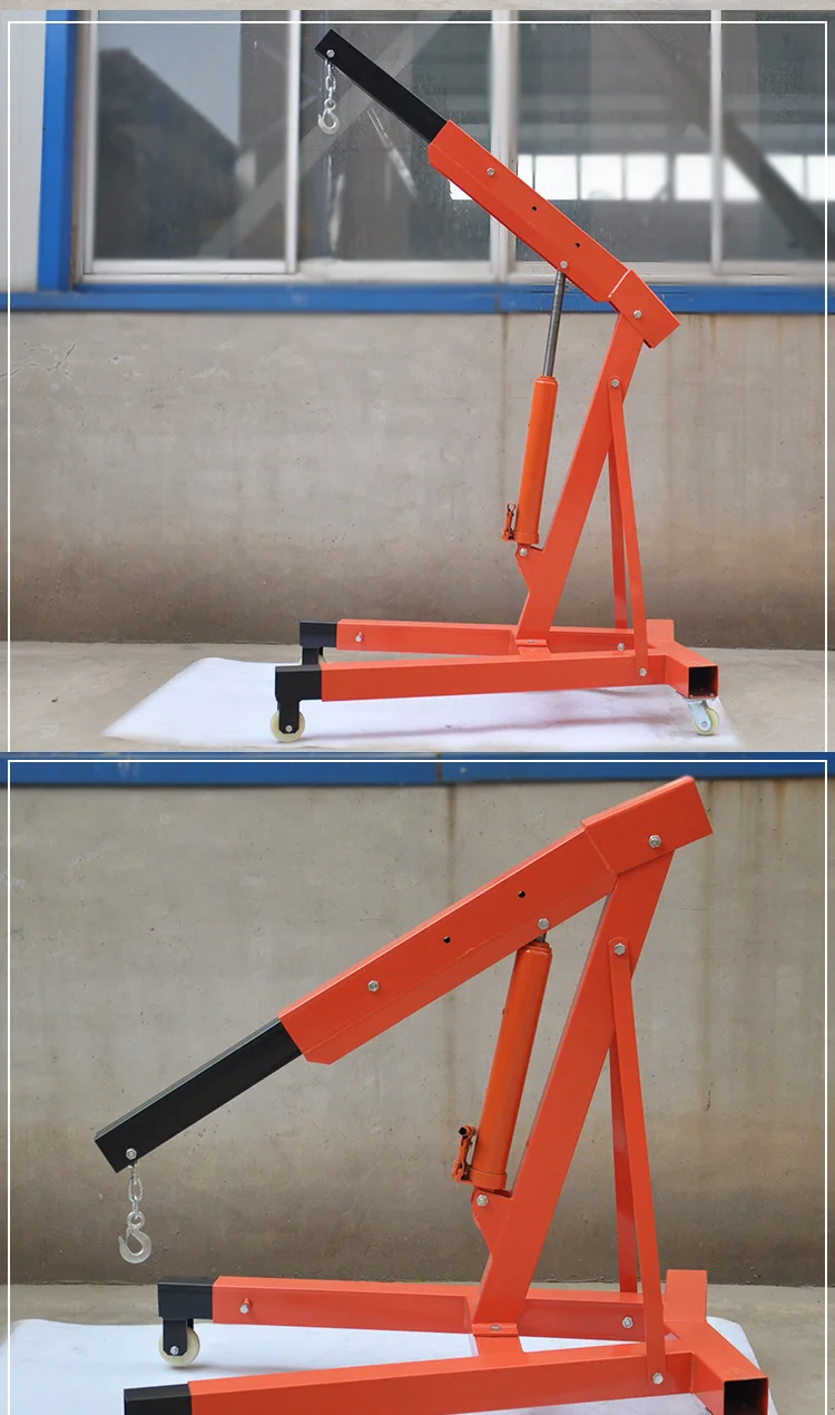 big red mini 1 ton 2 ton  foldable unfoldable engine lifter hoist  shop crane