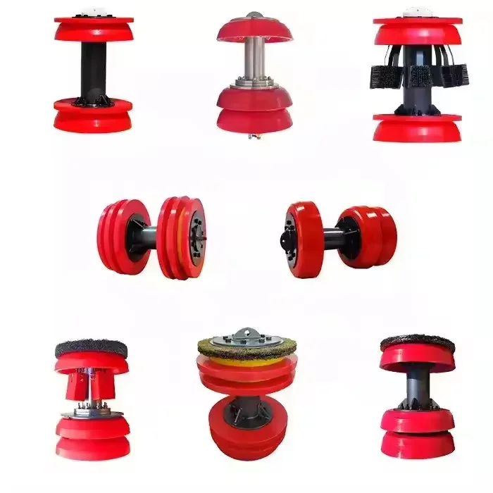 EMT Supplier Polyurethane 3 Cups Scraper Pig With Magnetic Brush Pig Cleaning System