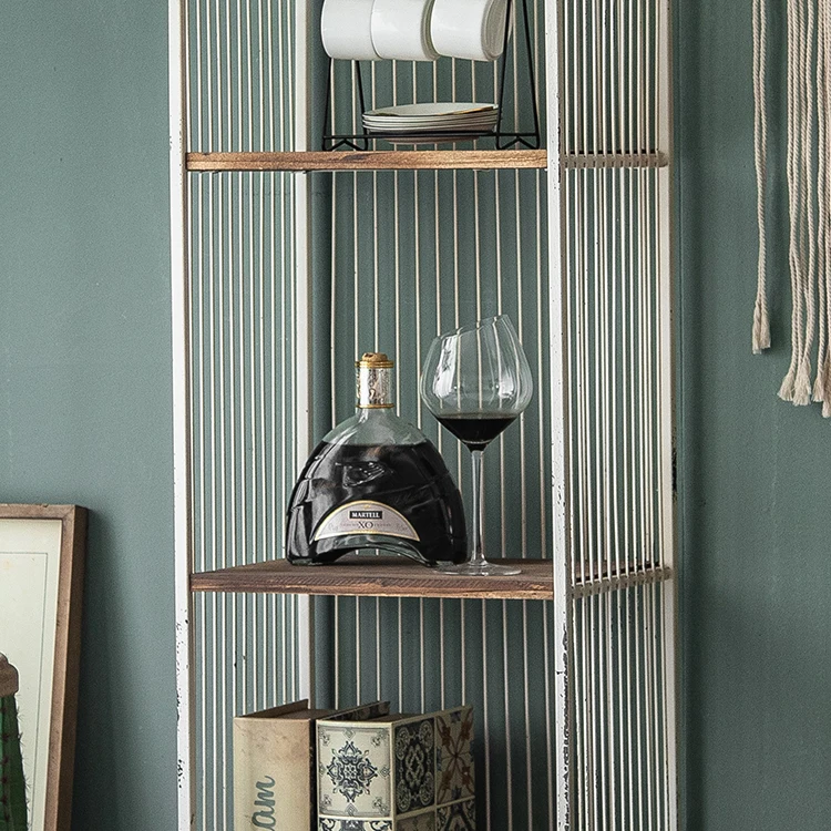 Creative Design Multifunctional Birdcage Shape Bookcase Retro White Iron Wire Display Storage Rack Floor Display Shelf