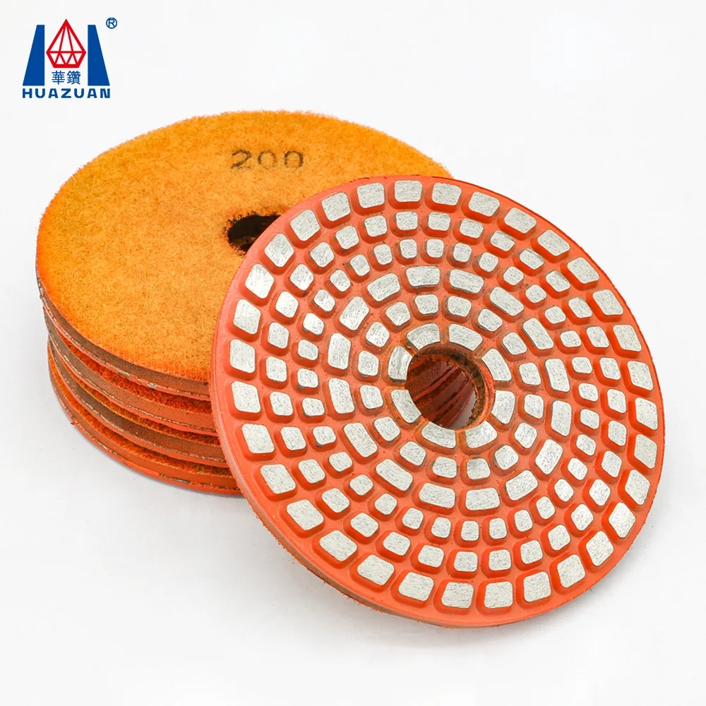 Huazuan D125mm diamond polishing pads for marble, granite grinding