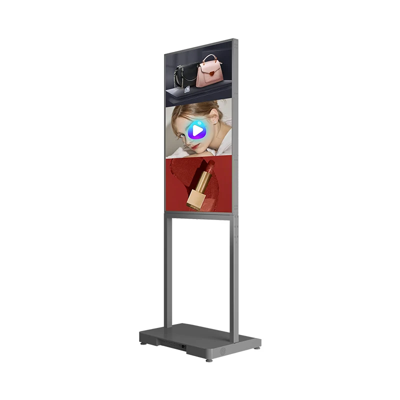 double screen 49inch high brightness 2500nit window display advertising screen with floor stand