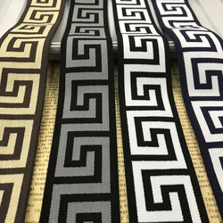 Stylish retro nylon jacquard webbing Maze jacquard elastic plain weave flat wide 40mm durable elastic band