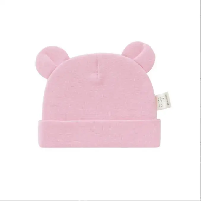 Sleep Stripe Caps Headwear Boys Girls Cute Cotton Soft Beanies Toddle Double Ear Skull Caps Infants Fetal Cap Newborn Hats