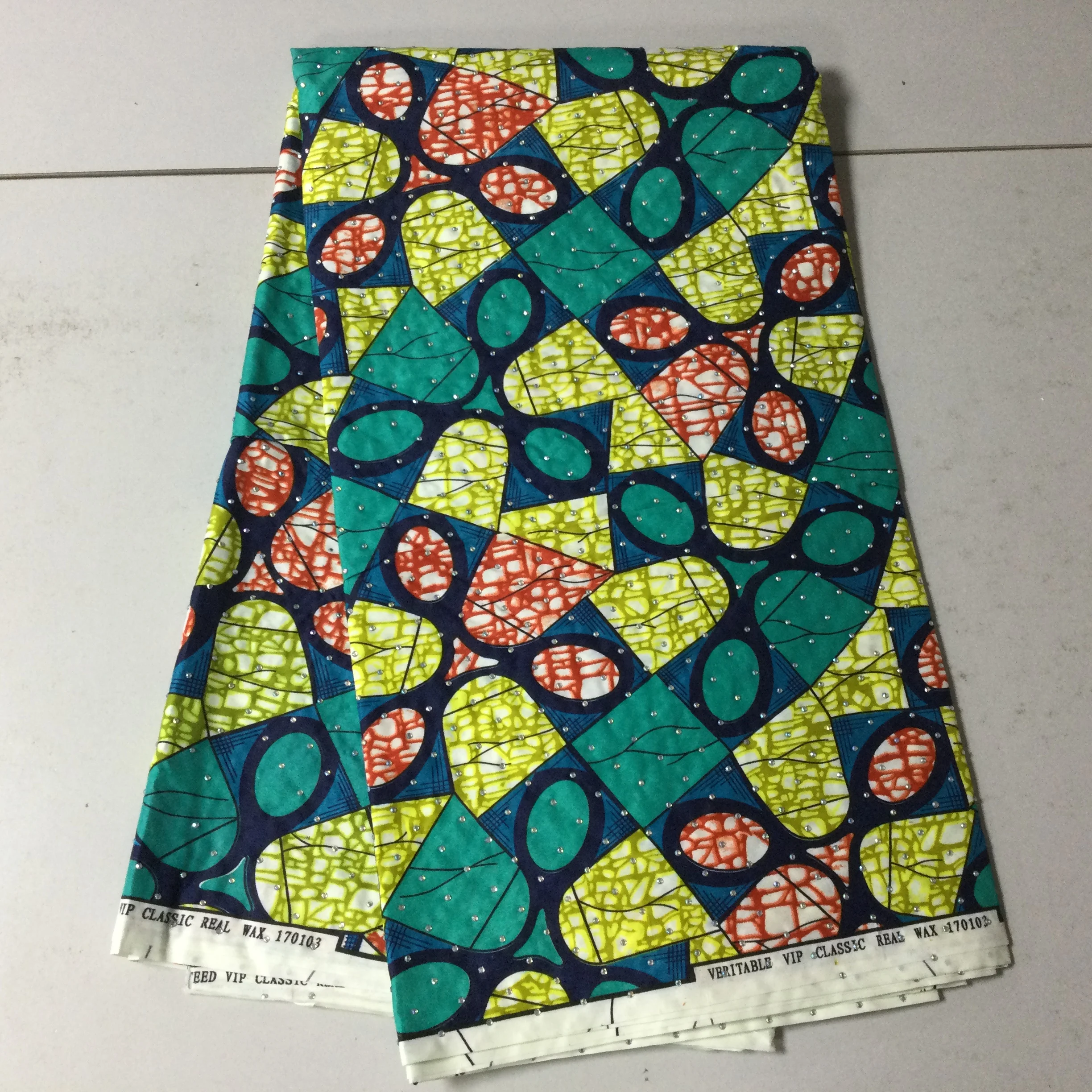 Factory wholesale price spot stock Full Star hot drill process 6 yards Africa ankara fabric wholesale