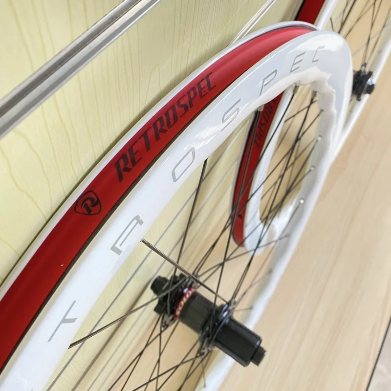 Twitter Road Bike Wavy Wheelset RETROSPEC Retrospec Carbon Fiber Wheel Disc Brake RS Four Peilin 700C Thru Axle Thru-Axel