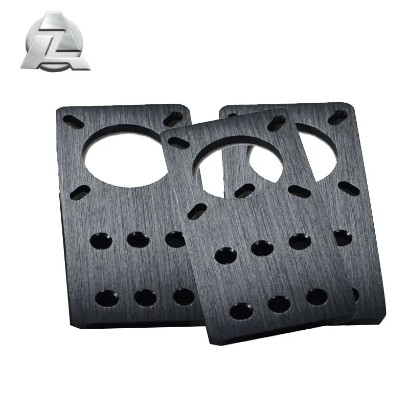 Монтажная пластина для шагового двигателя nema 23, плоский кронштейн черного цвета из алюминиевого сплава, для ЧПУ 3D-принтера