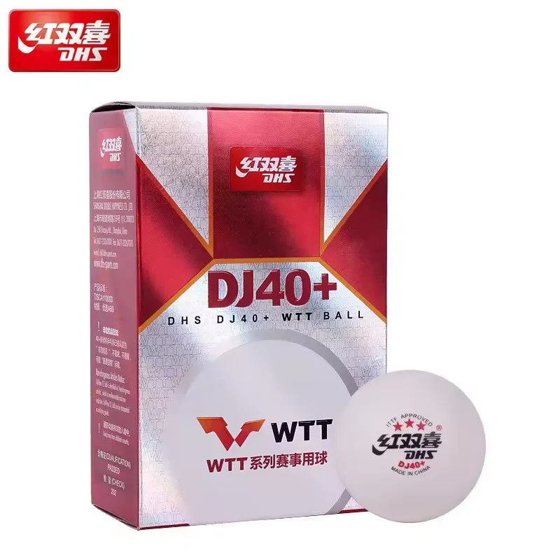 DHS DJ 40+ White Table Tennis Balls ITTF Approved WTT Series Tournament Pingpog Balls