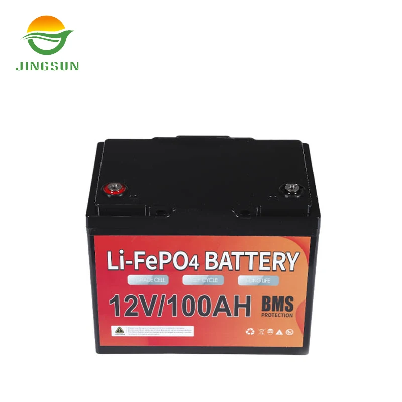 Jingsun Factory Sale Batterie Solaire Lithium 100ah 12v Lithium Battery Cells Metal Electric Vehicles 12 Volt Sealed Storage LFP
