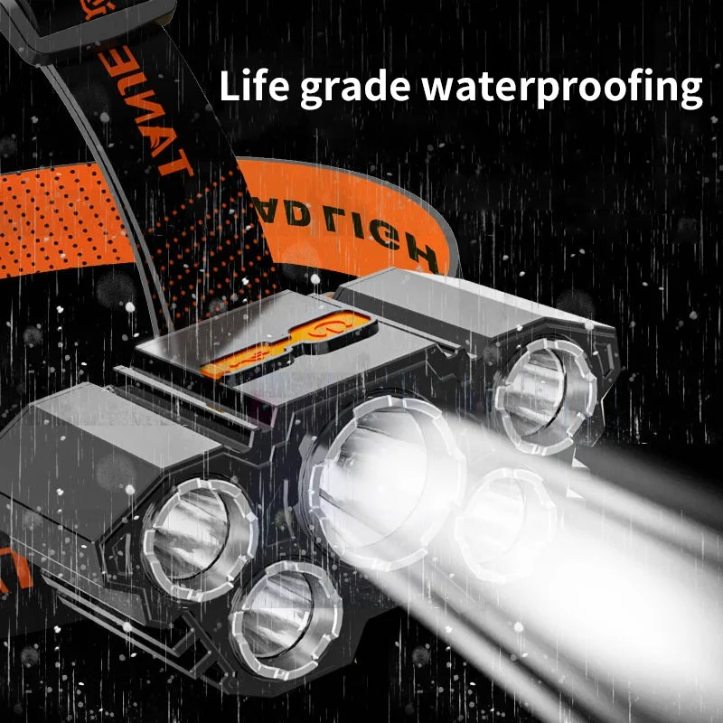 5 LED Headlamp With Built-in Battery USB Rechargeable Portable Flashlight Lantern Headlamp Outdoor Camping Headlight