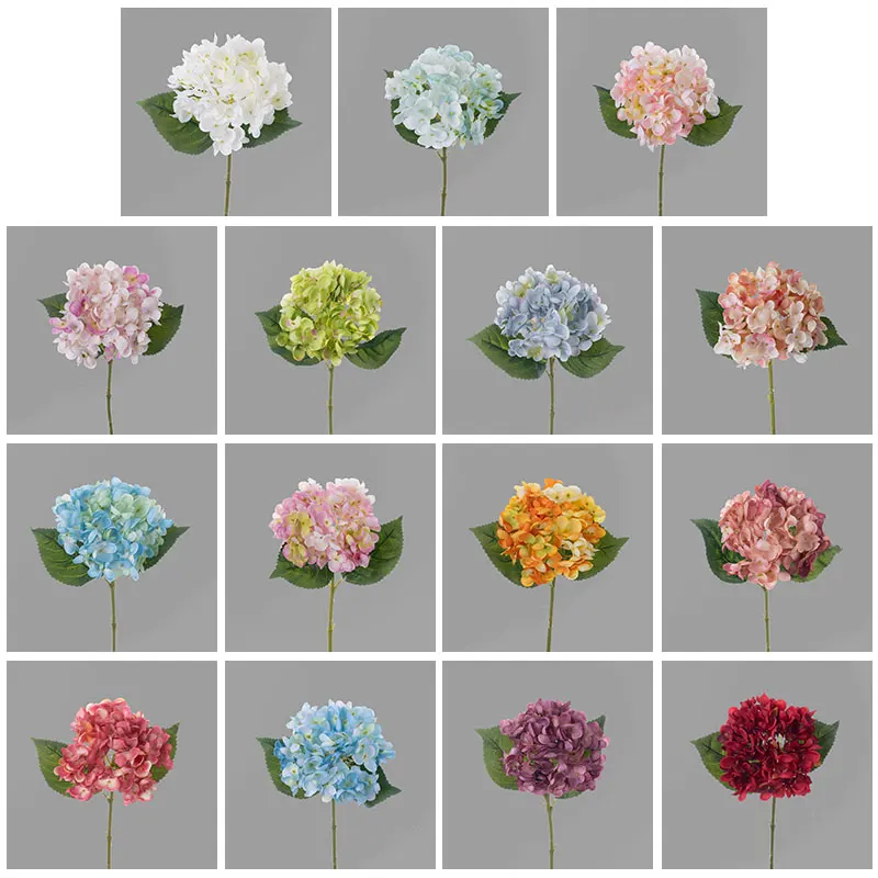 MW52666 Realistic Artificial Flowers Silk Hydrangeas Flower Arrangements for Festive Decorations
