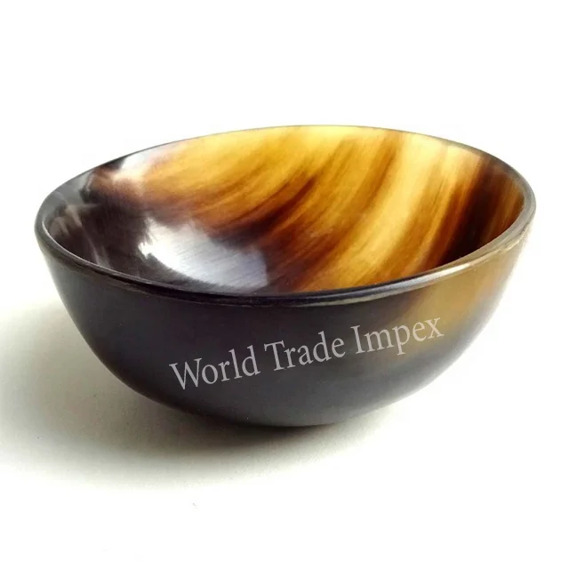 Big shaving bowl of polished  buffalo horn