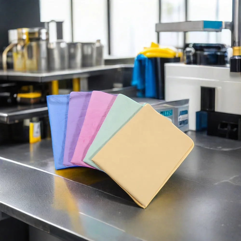 Factory direct price Custom Logo Pva  Synthetic Chamois Towel Microfiber Cleaning Cloth For Car Window Kitchen House Cleaning