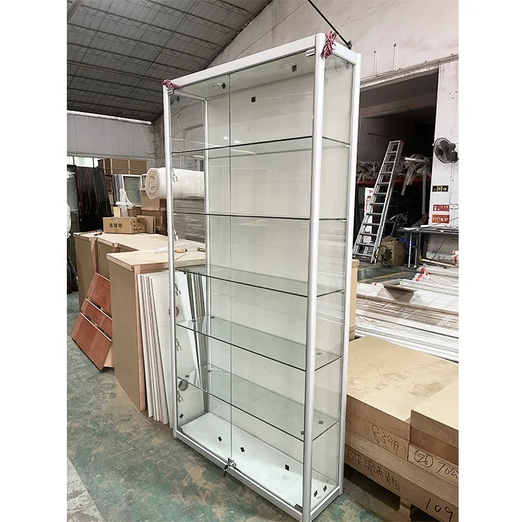 Top Selling Free Standing Shop Glass Showcase Design/  Full Vision Showcase Display Cabinet