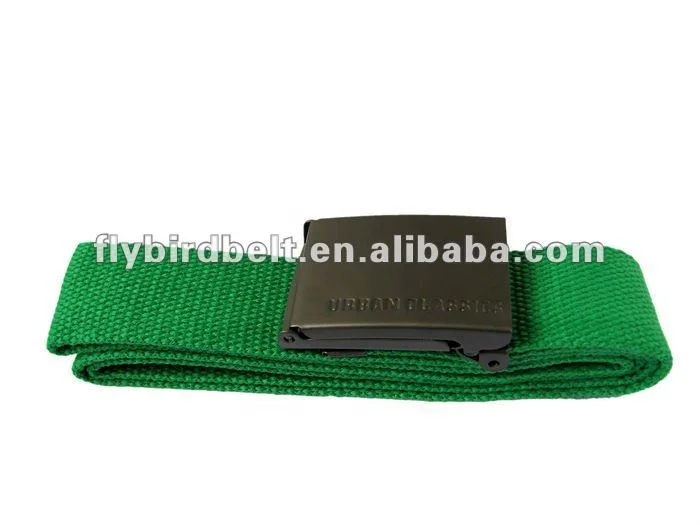 38mm embossed Fashion popular Customized Logo Firm Durable Fabric Cotton Web Canvas belt with open close buckle