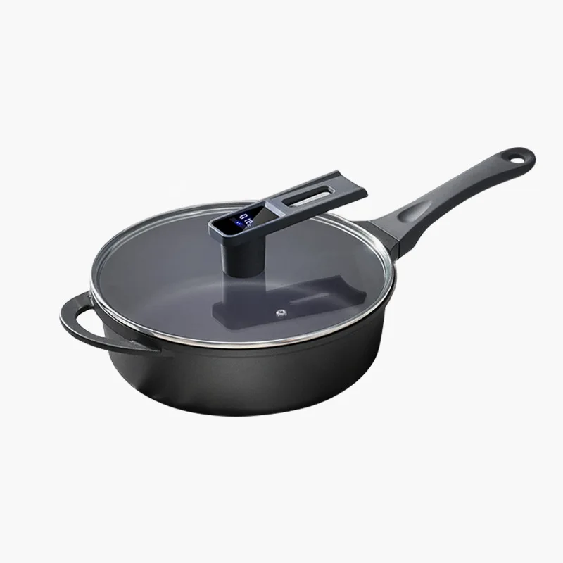 Soup Pot 4L Stainless Steel Hot Pot Stewed Cooker Sensing Cooler Cooler Platform Non -Sticky Pot Black