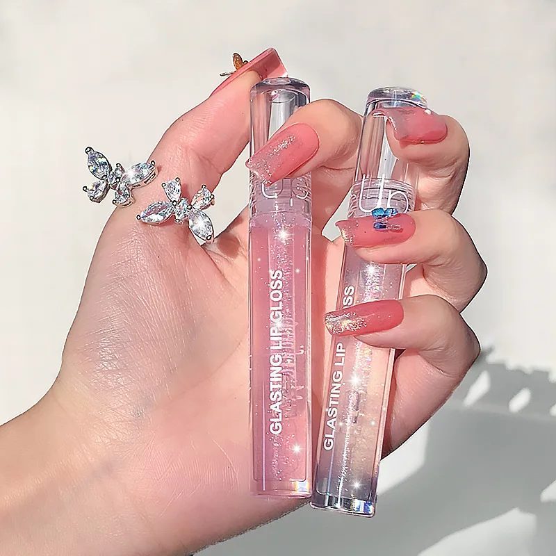 Mirror Water Lip Gloss  Glaze Transparent Glass  Oil Waterproof Lasting Liquid Lipstick Lipgloss Lipgloss Lips Cosmetics  HH