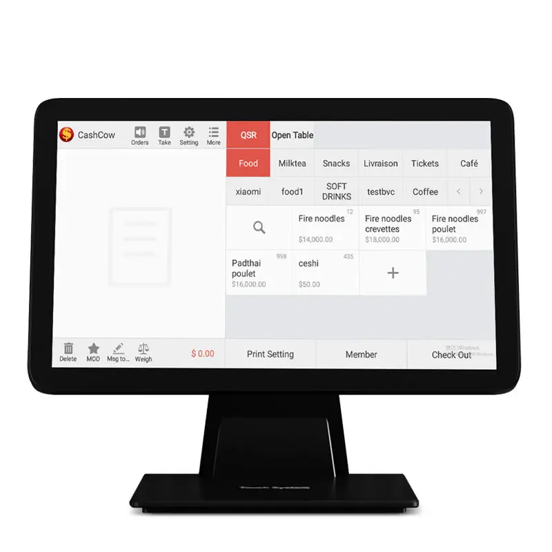 Android Pos System Terminal with Touch Screen with cashcow pos software