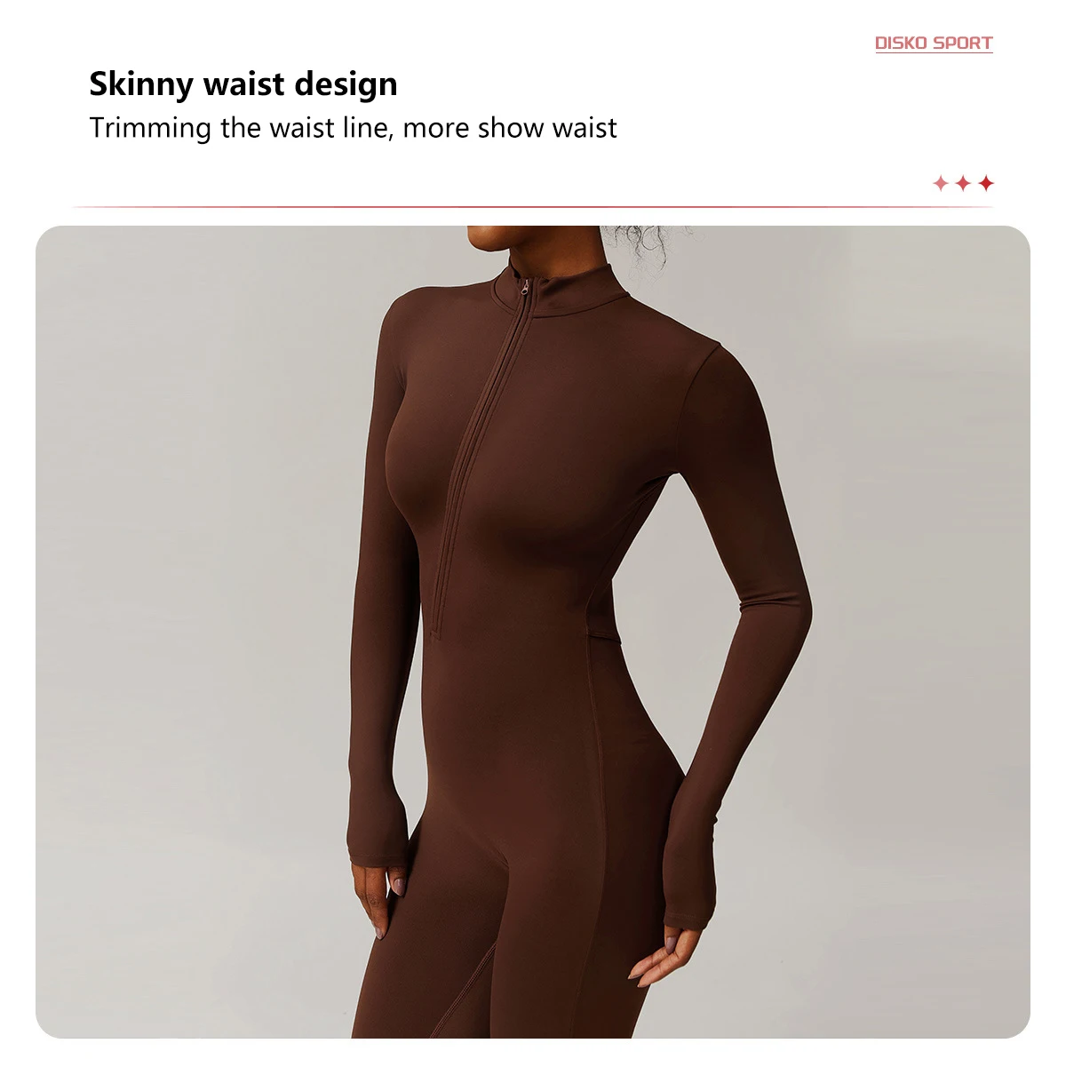 XW-CLT8445 Custom Half Zip Yoga Activewear Sports Long Sleeve Nylon Bodysuit Workout One Piece Gym Female Jumpsuit
